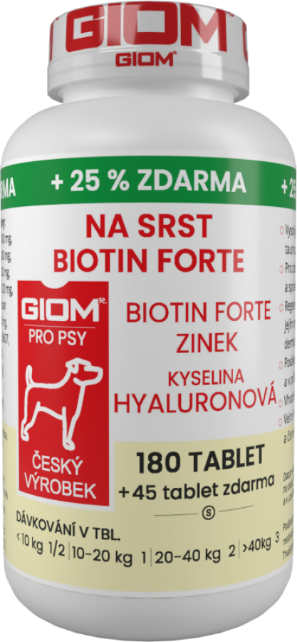GIOM For coat Biotin FORTE 180 tablets  + 25% extra free