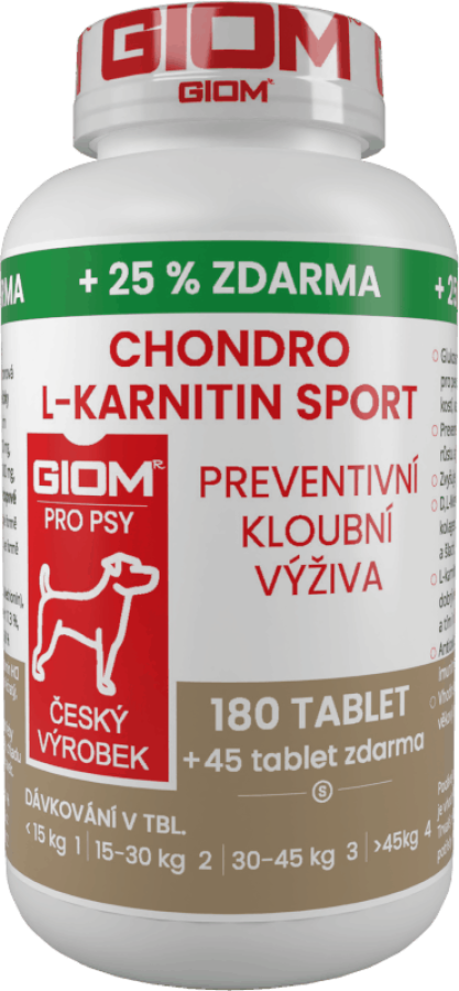 GIOM Chondro L-carnitine SPORT 180 tablets + 25 % extra free