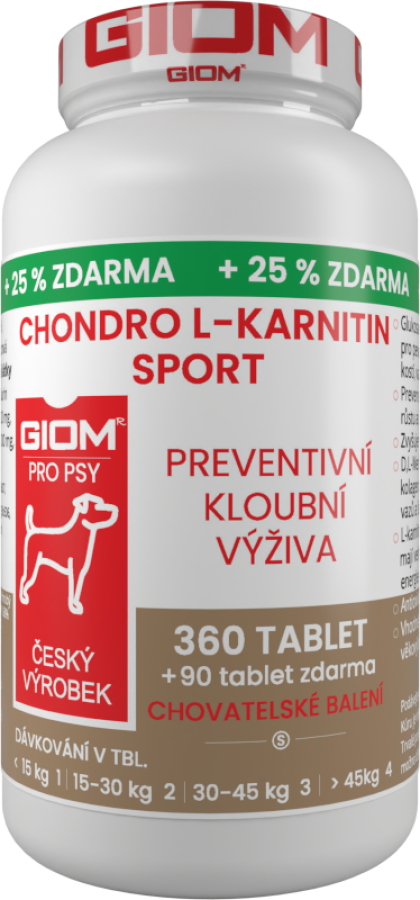 GIOM Chondro L-carnitine SPORT 360 tablets  + 25 % extra free 
